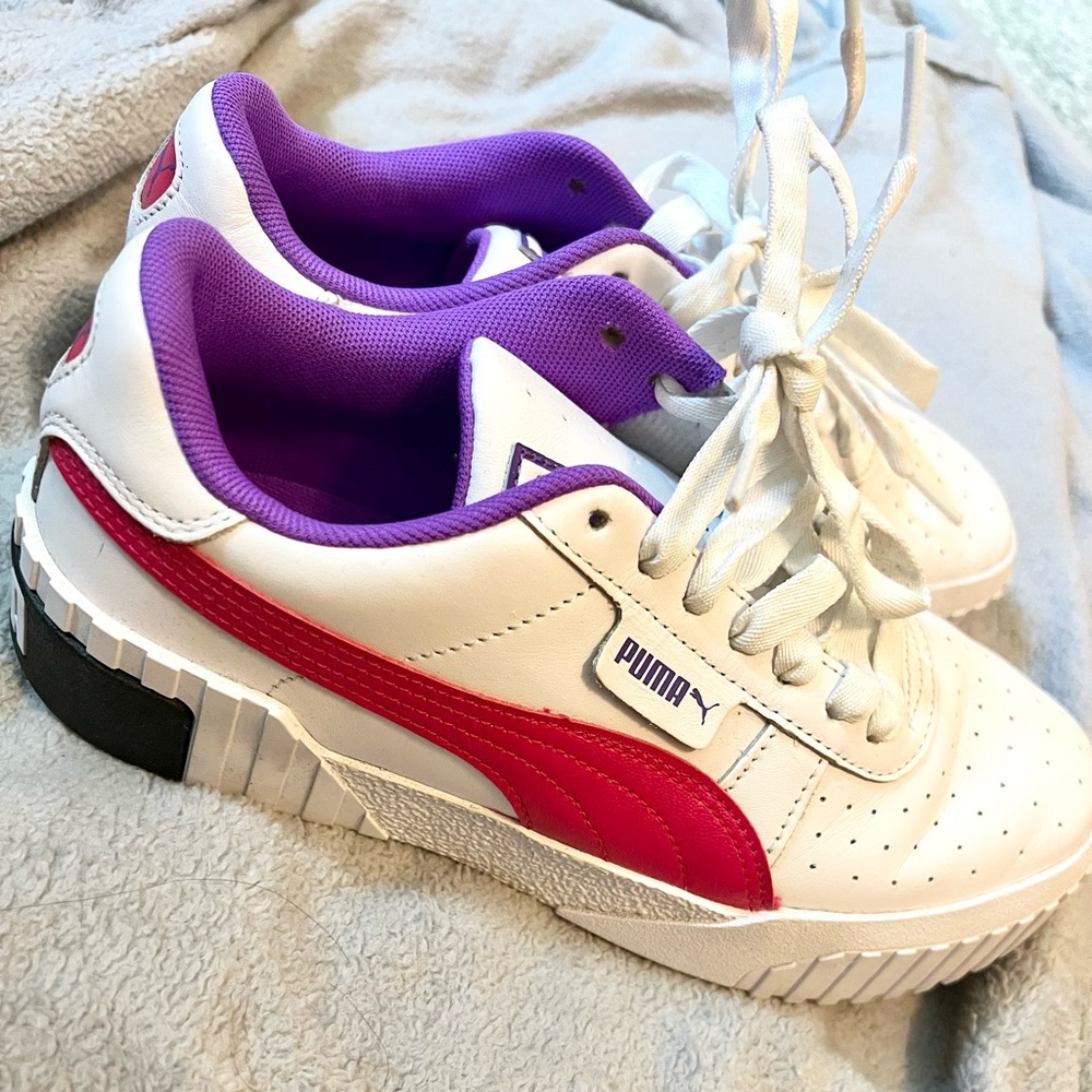 SOLD- Puma Cali Chase Sneakers- White, Pink, Purple, & Black